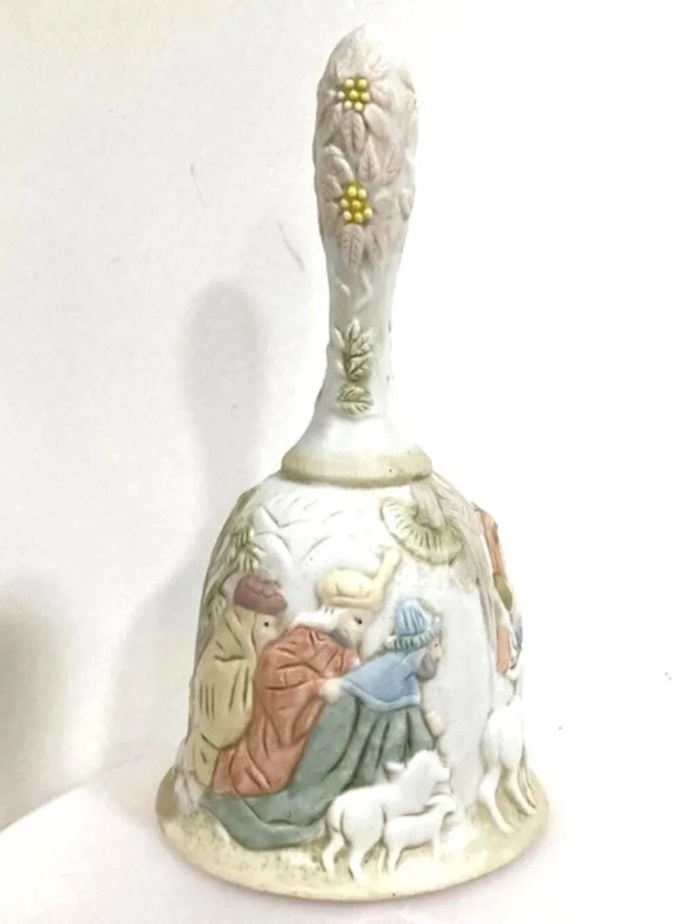 1982 Lefton China Christopher Collection Christmas Nativity Scene Bell